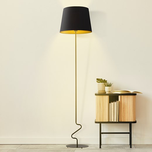 Czarna lampa stojąca do czytania w salonie SURAT GOLD ze sklepu Lysne w kategorii Lampy podłogowe - zdjęcie 181825983