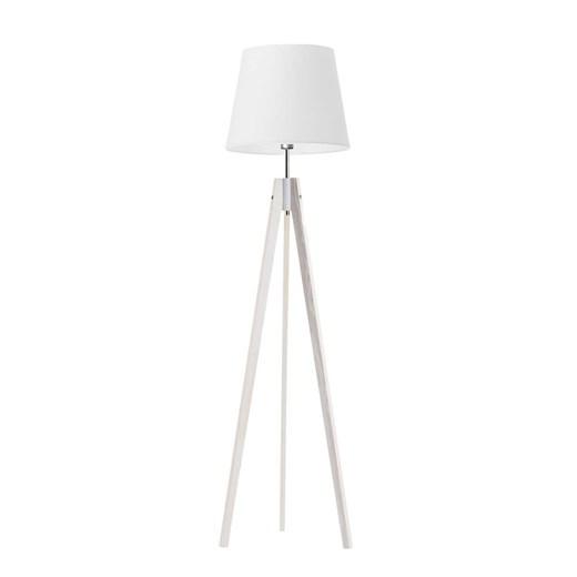 Biało-różowa lampa podłogowa z drewnianymi nogami ARUBA ze sklepu Lysne w kategorii Lampy podłogowe - zdjęcie 181826073