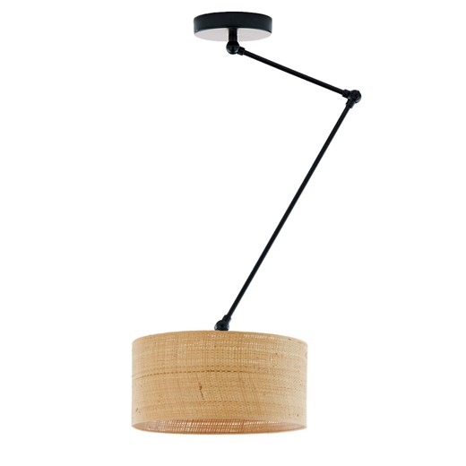 Lampa sufitowa na wysięgniku NEWA BOHO z kloszem z rattanu ze sklepu Lysne w kategorii Lampy sufitowe - zdjęcie 181827072