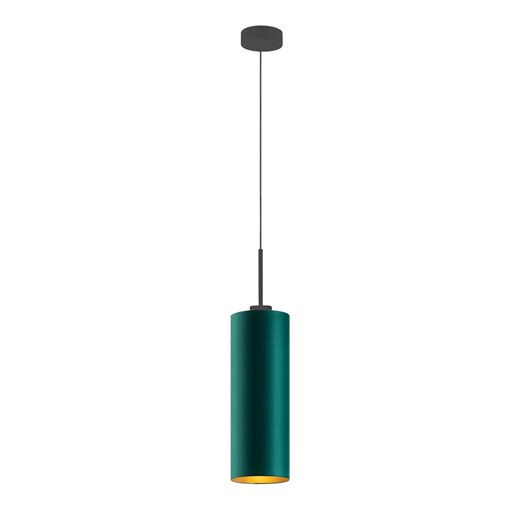 Lampa wisząca do kuchni tuba ELBA GOLD z abażurem w kolorze zieleni butelkowej ze złotym wnętrzem ze sklepu Lysne w kategorii Lampy wiszące - zdjęcie 181827132
