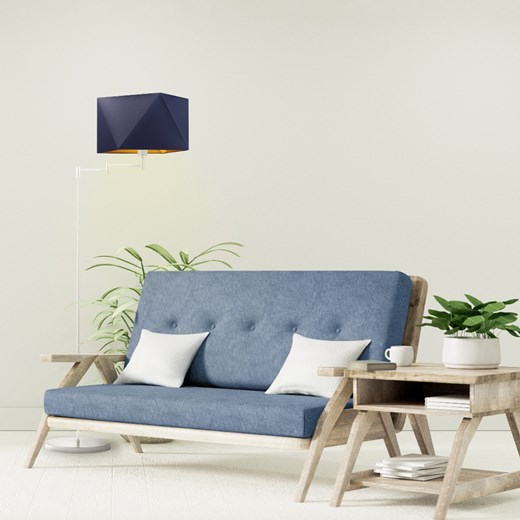 Biała lampa stojąca do salonu SANTIAGO GOLD ze sklepu Lysne w kategorii Lampy podłogowe - zdjęcie 181827590