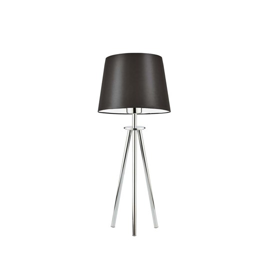 Metalowa lampka nocna na trójnogu z materiałowym abażurem BERGEN ze sklepu Lysne w kategorii Lampy stołowe - zdjęcie 181828292