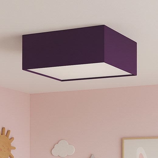 Fioletowa lampa sufitowa do pokoju dziecka ALABAMA kwadratowy 40x40 cm ze sklepu Lysne w kategorii Lampy dziecięce - zdjęcie 181828463