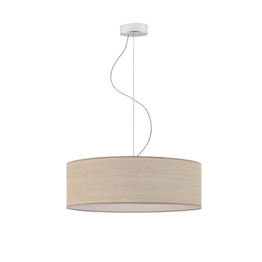 Lampa wisząca z fornirowym abażurem w kształcie walca HAJFA ECO fi - 50 cm - kolor dąb bielony ze sklepu Lysne w kategorii Lampy wiszące - zdjęcie 181828673