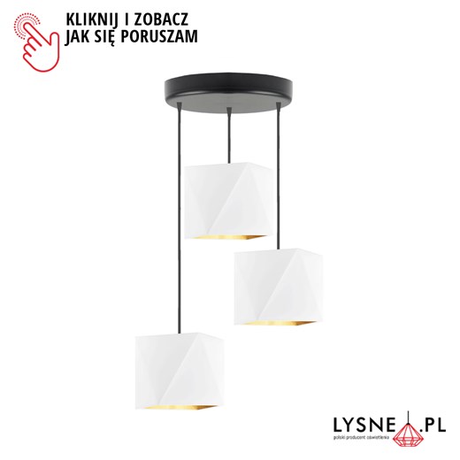 Potrójna lampa wisząca MAJORKA GOLD z regulowanymi gloszami ze sklepu Lysne w kategorii Lampy wiszące - zdjęcie 181828822