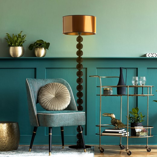 Czarno-miedziana lampa podłogowa loft GIZA MIRROR ze sklepu Lysne w kategorii Lampy podłogowe - zdjęcie 181829011