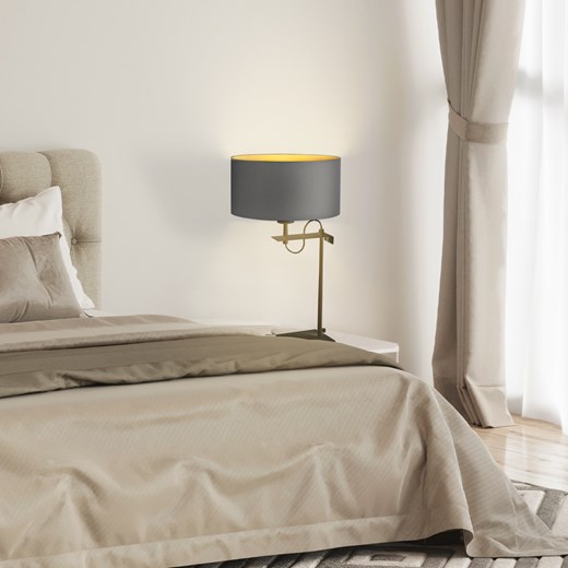 Czarna lampka nocna na stolik nocny ALASKA GOLD w stylu skandynawskim ze sklepu Lysne w kategorii Lampy stołowe - zdjęcie 181829341