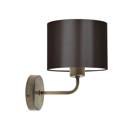 Klasyczna lampa ścienna do salonu MODENA z brązowym abażurem i patynowanym stelażu ze sklepu Lysne w kategorii Lampy ścienne - zdjęcie 181829473
