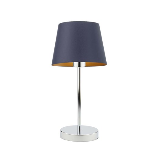 Chromowana lampka nocna z abażurem ze złotym wnętrzem SIENA GOLD w stylu glamour ze sklepu Lysne w kategorii Lampy stołowe - zdjęcie 181829492
