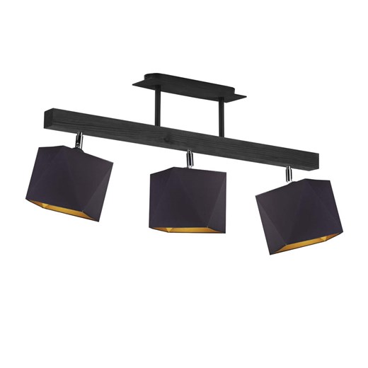 Czarny plafon 3-płomienny LED MIRAMAR GOLD ze sklepu Lysne w kategorii Lampy sufitowe - zdjęcie 181829601