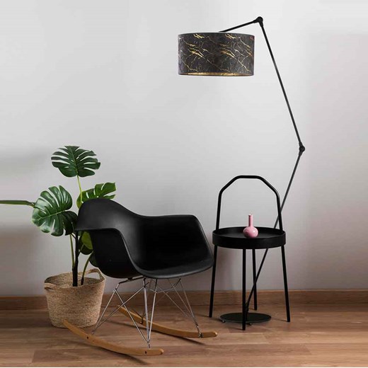 Lampa podłogowa z regulowanym ramieniem BARI MARMUR z abażurem z motywem marmuru ze sklepu Lysne w kategorii Lampy podłogowe - zdjęcie 181830994
