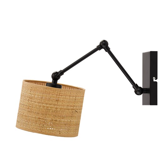 Rattanowy kinkiet z regulowanym ramieniem w stylu boho TULON BOHO ze sklepu Lysne w kategorii Lampy ścienne - zdjęcie 181831641