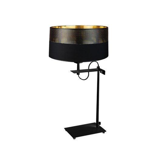 Czarna lampa biurkowa glamour ALASKA GLAM z abażurem ze złotym wnętrzem ze sklepu Lysne w kategorii Lampy stołowe - zdjęcie 181832001