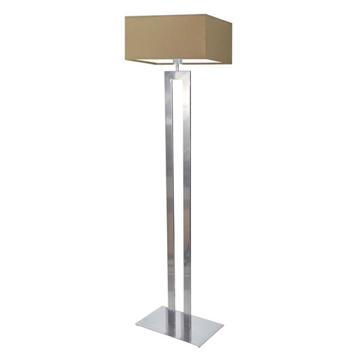 Srebrna lampa stojąca z beżowym abażurem do salonu TORONTO ze sklepu Lysne w kategorii Lampy podłogowe - zdjęcie 181832410