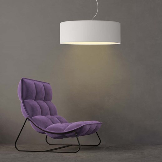 Biała lampa wisząca do sypialni HAJFA fi - 50 cm - kolor biały ze sklepu Lysne w kategorii Lampy wiszące - zdjęcie 181834893