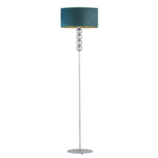 Srebrna lampa stojąca do pokoju BERMUDY VELUR ze sklepu Lysne w kategorii Lampy podłogowe - zdjęcie 181835013