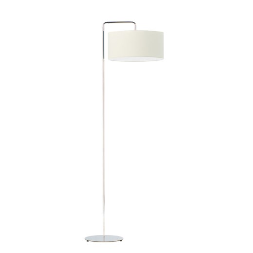 Klasyczna lampa stojąca na chromowanym stelażu BOLIVIA z abażurem ecru ze sklepu Lysne w kategorii Lampy podłogowe - zdjęcie 181835351