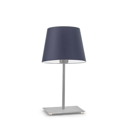 Srebrna lampa stołowa LED z granatowym abażurem GENUA ze sklepu Lysne w kategorii Lampy stołowe - zdjęcie 181835671