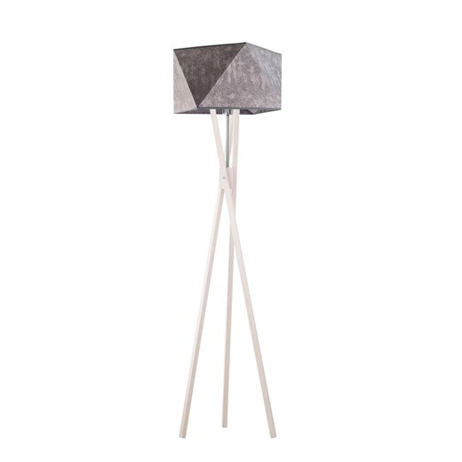 Biała lampa stojąca z drewna do salonu TULUZA ze sklepu Lysne w kategorii Lampy podłogowe - zdjęcie 181835911