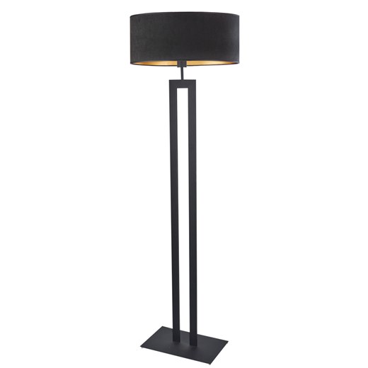 Czarna lampa stojąca z kloszem ze złotym wnętrzu KALIFORNIA VELUR ze sklepu Lysne w kategorii Lampy podłogowe - zdjęcie 181836921