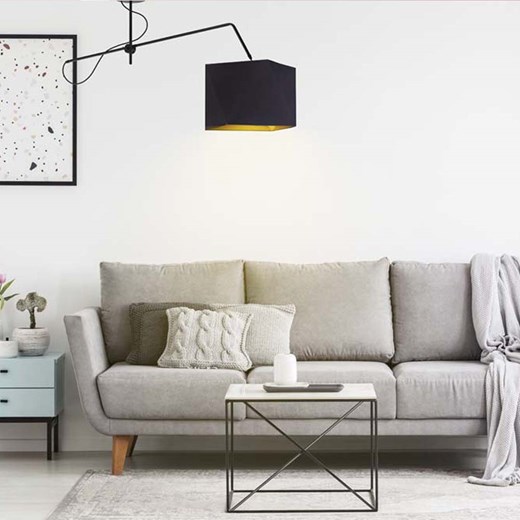 Nowoczesna lampa sufitowa na wysięgniku BUFFALO GOLD w klasycznej czerni ze sklepu Lysne w kategorii Lampy wiszące - zdjęcie 181837543