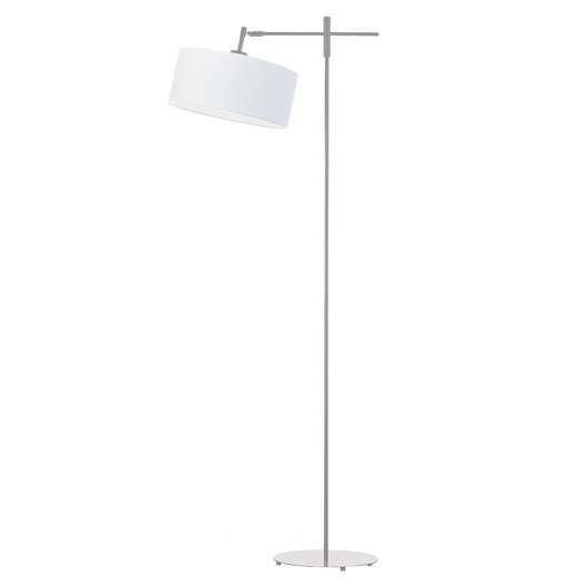 Srebrna lampa stojąca z białym kloszem MELTON ze sklepu Lysne w kategorii Lampy podłogowe - zdjęcie 181837640
