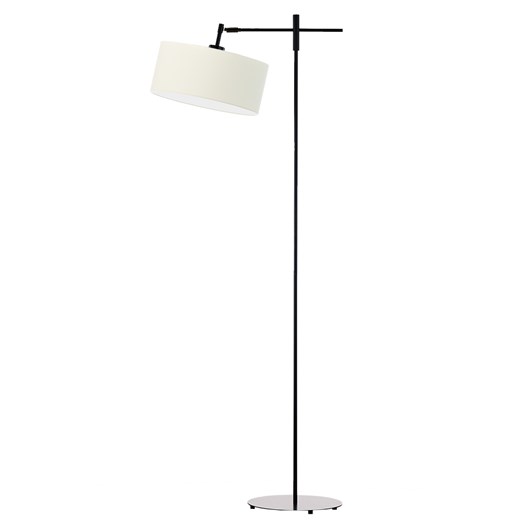 Czarna lampa stojąca na ruchomym wysięgniku MELTON z abażurem ecru ze sklepu Lysne w kategorii Lampy podłogowe - zdjęcie 181837642