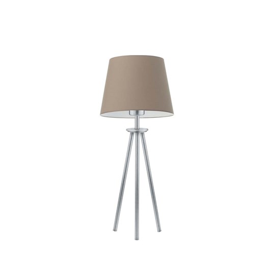 Srebrna lampa stołowa z beżowym abażurem do salonu BERGEN ze sklepu Lysne w kategorii Lampy stołowe - zdjęcie 181838174