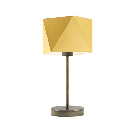 Złota lampka nocna z musztardowym kloszem WUHU ze sklepu Lysne w kategorii Lampy stołowe - zdjęcie 181838651