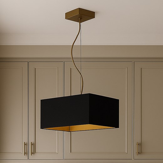 Nowoczesna lampa wisząca czarna SANGRIA GOLD z abażurem ze złotym wnętrzem ze sklepu Lysne w kategorii Lampy wiszące - zdjęcie 181839630