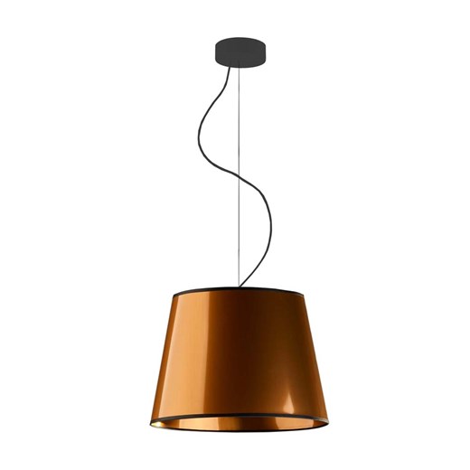 Miedziana lampa wisząca do salonu TUNIS MIRROR z czarnym wykończeniem ze sklepu Lysne w kategorii Lampy wiszące - zdjęcie 181840142