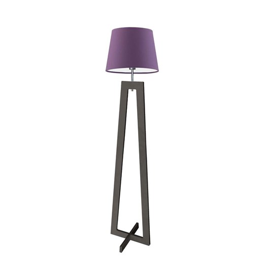 Drewniana lampa podłogowa z fioletowym kloszem KOS ze sklepu Lysne w kategorii Lampy podłogowe - zdjęcie 181840493
