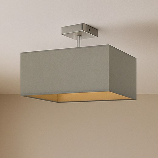 Skandynawska lampa sufitowa kwadratowa do sypialni szara 40x40 cm ALBA GOLD ze sklepu Lysne w kategorii Lampy sufitowe - zdjęcie 181843114