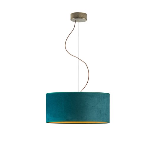 Lampa wisząca ze złotym wnętrzem HAJFA VELUR fi - 40 cm - kolor zieleń butelkowa  ze złotym wnętrzem ze sklepu Lysne w kategorii Lampy wiszące - zdjęcie 181843960