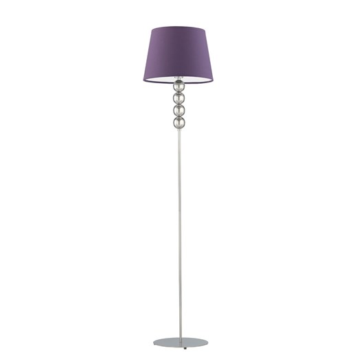Srebrna lampa stojąca z fioletowym abażurem SEUL ze sklepu Lysne w kategorii Lampy podłogowe - zdjęcie 181843993
