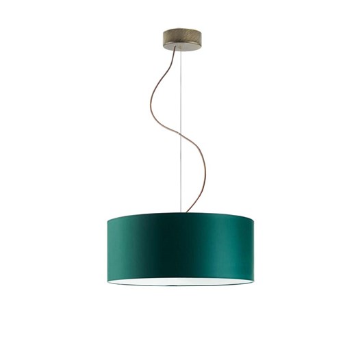 Elegancka lampa wisząca do salonu z tkaninowym abażurem HAJFA fi - 40 cm - kolor zieleń butelkowa ze sklepu Lysne w kategorii Lampy wiszące - zdjęcie 181844610