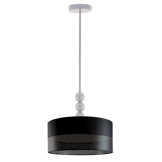 Srebrna lampa sufitowa z czarnym abażurem do salonu SALAMANCA GLAM ze sklepu Lysne w kategorii Lampy sufitowe - zdjęcie 181845651