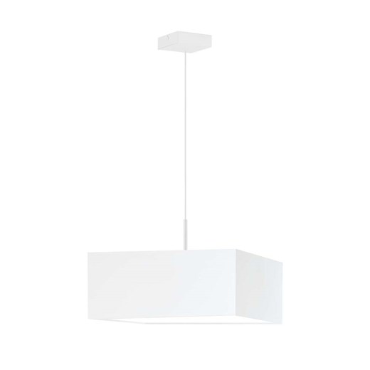 Biała lampa wisząca do sypialni z abażurem o regulowanej długości BOGOTA - kolor biały ze sklepu Lysne w kategorii Lampy wiszące - zdjęcie 181845834