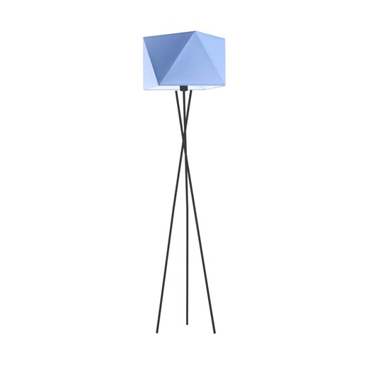 Czarna lampa podłogowa do pokoju dziecka DAKAR z niebieskim abażurem ze sklepu Lysne w kategorii Lampy dziecięce - zdjęcie 181846072