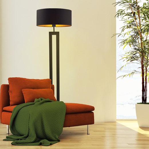 Czarna lampa podłogowa glamour KALIFORNIA GOLD ze sklepu Lysne w kategorii Lampy podłogowe - zdjęcie 181846804