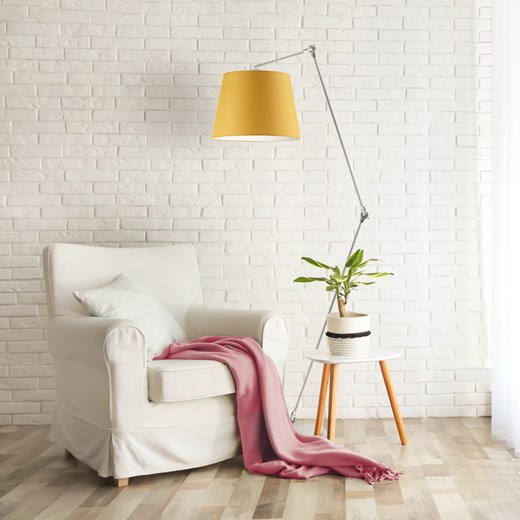 Srebrna lampa podłogowa z wysięgnikiem MANILA ze sklepu Lysne w kategorii Lampy podłogowe - zdjęcie 181846993