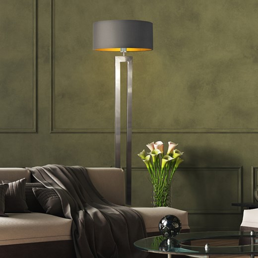 Srebrna lampa podłogowa do sypialni w stylu skandynawskim KALIFORNIA GOLD ze sklepu Lysne w kategorii Lampy podłogowe - zdjęcie 181847254