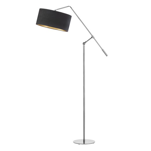 Czarna lampa stojąca z wysięgnikiem LIBERIA VELUR ze sklepu Lysne w kategorii Lampy podłogowe - zdjęcie 181848200