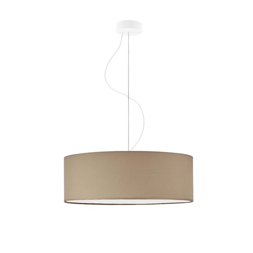 Beżowa lampa wisząca do salonu z tkaninowym kloszem HAJFA fi - 50 cm - kolor beżowy ze sklepu Lysne w kategorii Lampy wiszące - zdjęcie 181849914