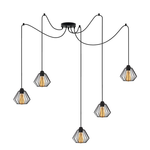 Pięcioramienna lampa wisząca typu spider DIORO LOFT L5 ze sklepu Lysne w kategorii Lampy wiszące - zdjęcie 181849974