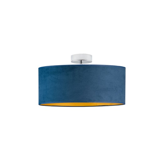 Designerska plafoniera WENECJA VELUR fi - 40 cm kolor granatowy ze złotym wnętrzem ze sklepu Lysne w kategorii Lampy sufitowe - zdjęcie 181850421