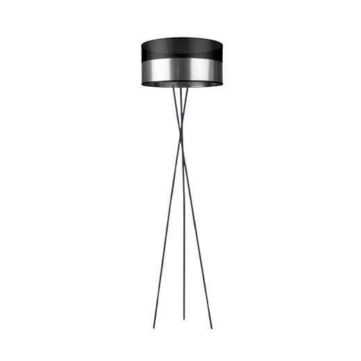 Czarno-srebrna lampa podłogowa PARYŻ GLAM na trójnogu ze sklepu Lysne w kategorii Lampy podłogowe - zdjęcie 181851191