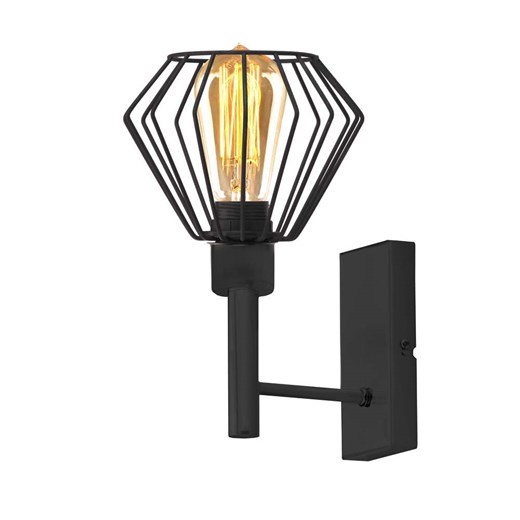 Czarny kinkiet w stylu loft AKABRA LOFT ze sklepu Lysne w kategorii Lampy ścienne - zdjęcie 181851431