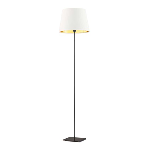Czarna lampa podłogowa do sypialni PALERMO GOLD z białym abażurem ze złotym wnętrzem ze sklepu Lysne w kategorii Lampy podłogowe - zdjęcie 181851831