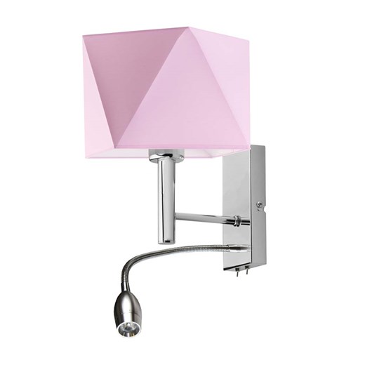 Geometryczna lampa ścienna LED z różowym abażurem SALEM ze sklepu Lysne w kategorii Lampy ścienne - zdjęcie 181852472